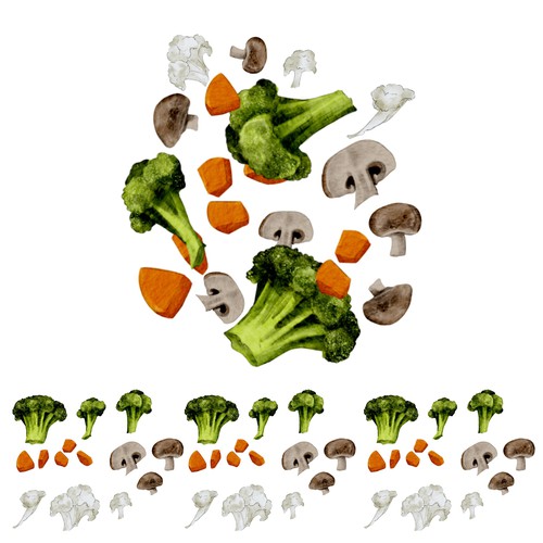 Vegetable Food Collage Design by Gesangk