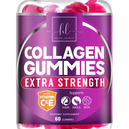 Hello Lovely needs a Collagen Gummies product label Diseño de agooshe