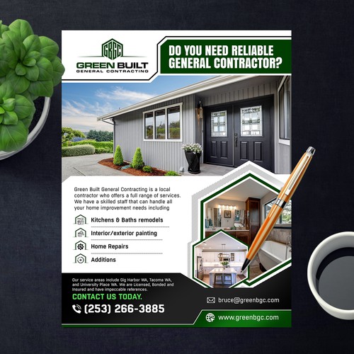 Flyer for General Contracting Company Design by Logicainfo ♥