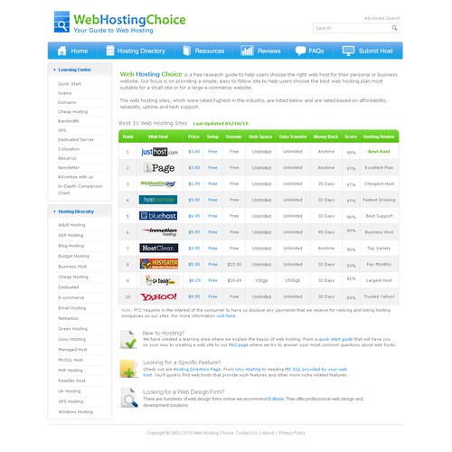 Redesign WebHostingChoice.com Design by anandkumar