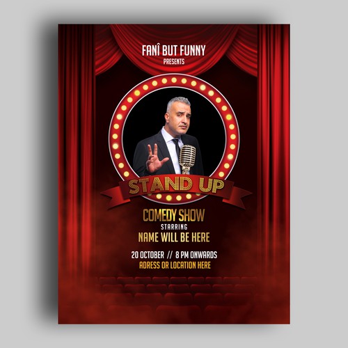 Poster design for Stand up Show Design by Raihan Kibria