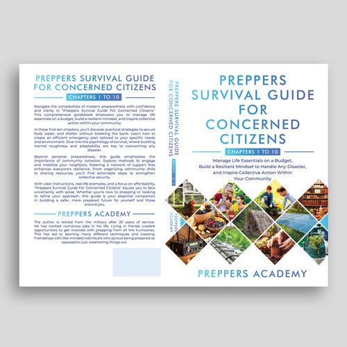 Unique book cover design for a preppers survival guide book that also conveys subject matter Design by R°Z°L