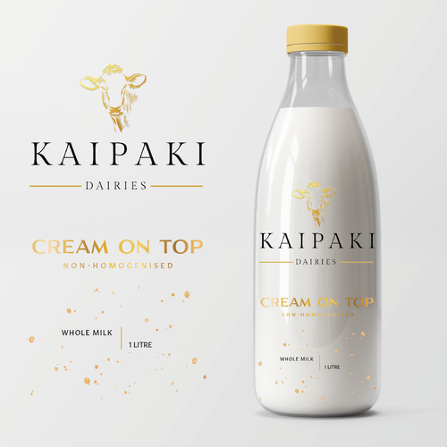 We need a premium milk bottle design for 1 litre glass botltes-ontwerp door Shizurux