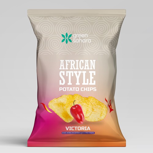 Design African style potato chips packaging Design by Noha.Akkad
