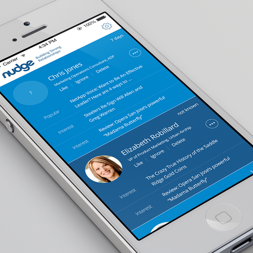 Two-screen design refresh for sales application on phone/tablet Design by hardworking