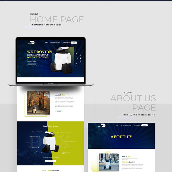 Design by Apollo.in ✌ titled "Webpage for delivery robot"