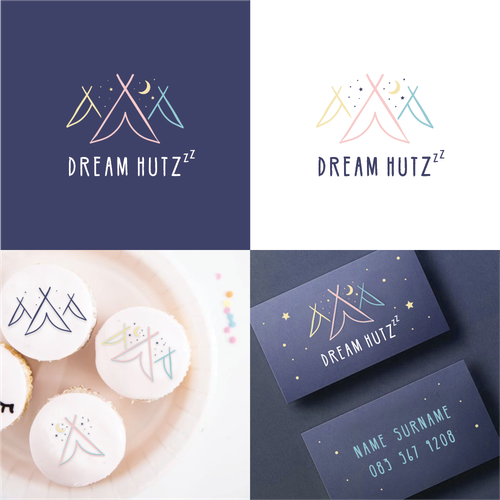 Design a clean & fun logo for a kids sleepover party company Design by am me