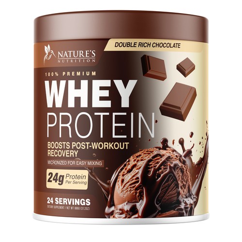 Tasty Whey Protein Chocolate Design Needed for Nature's Nutrition Design réalisé par UnderTheSea™