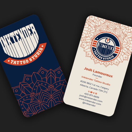 I need a strong business card design for my custom tattoo studio Inktender-ontwerp door Allin1 design