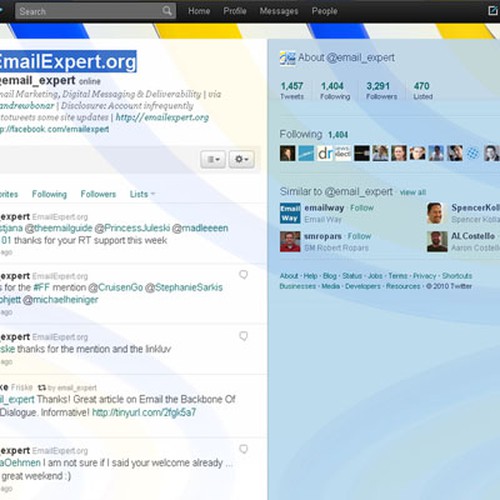 EmailExpert.org Twitter Background Ontwerp door cana
