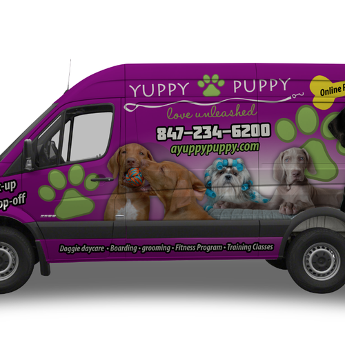 Car Wrap! Make our doggie daycare van the talk of the town! | Car ...