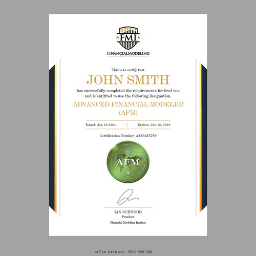 Looking for Custom Professional Certificate Design Design by se7en designs