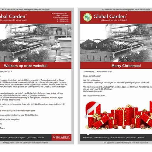 Global Garden newsletter redesign Design by alfico