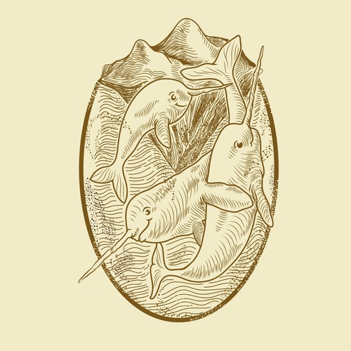 Narwhal artwork design Design by KERATULI®️