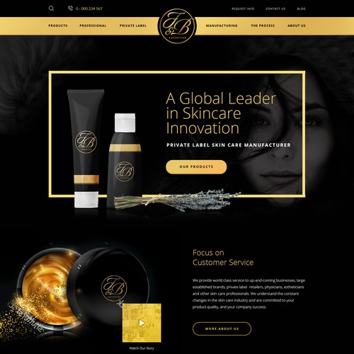 Black gold themed website design WordPress theme design contest
