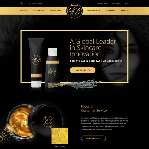 Black & gold themed website design WordPress theme design contest