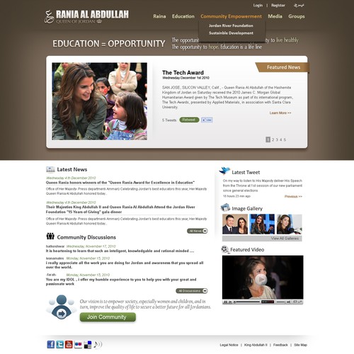 Queen Rania's official website – Queen of Jordan Ontwerp door JonaThe Artist