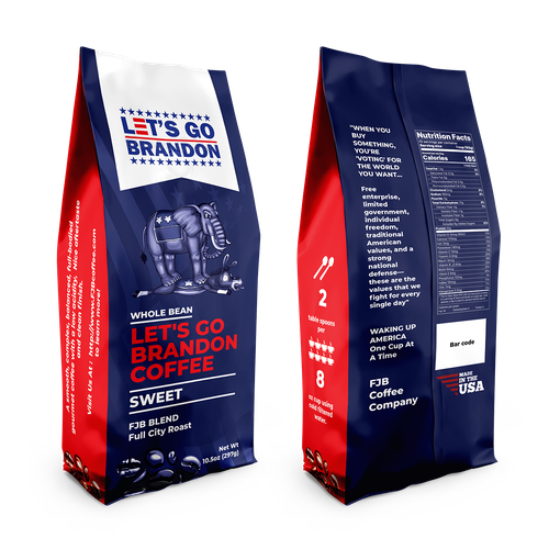 Coffee Bag design that appeals to "Let's Go Brandon" Coffee Drinkers Design réalisé par TheThreeMedia