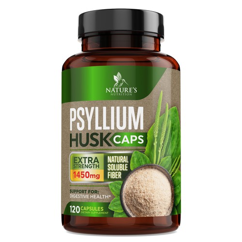 Natural Psyllium Husk Capsules Design needed for Nature's Nutrition Design by gs-designs