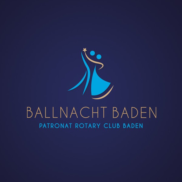 Logo design for the charity event BALLNACHT BADEN of the Patronat Rotary Club Baden in Switzerland
