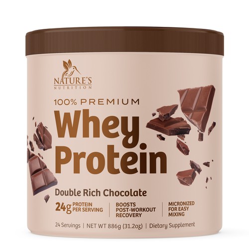 Diseño de Tasty Whey Protein Chocolate Design Needed for Nature's Nutrition de Leoxgfx