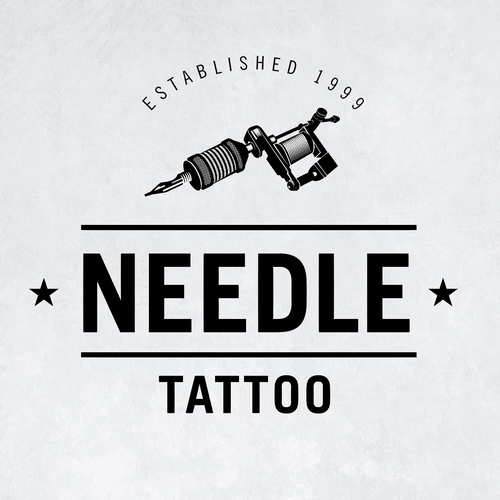 Needle tattoo. Логотип тату студии. Лейблы тату студий. Эмблема тату салона. Игла тату студия логотип.