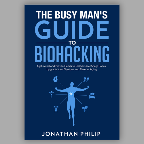 Exciting and unique book cover for mind, body, spirit and health optimization that appeals to men Design by Nitsua