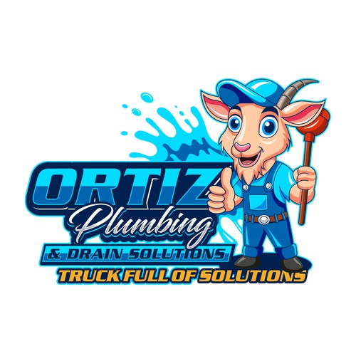 Design a bold GOAT mascot logo for a San Diego plumbing company Design by Sofik_Winner