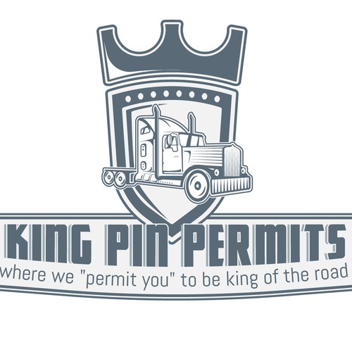 King Pin Permits needs a powerful logo to grab the attention of truck drivers Design by Zmja