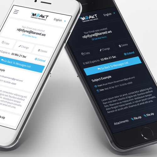 Design a mobile app for a temporary email service Design by BryanMaxim