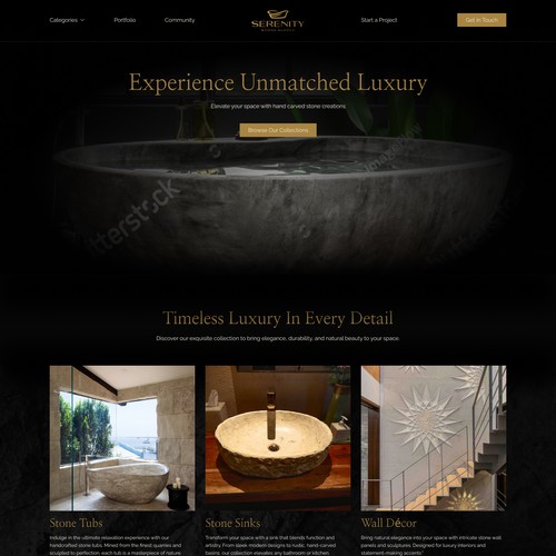 Designs | Create a Stunning Website for a Luxury Stone Brand – Serenity ...