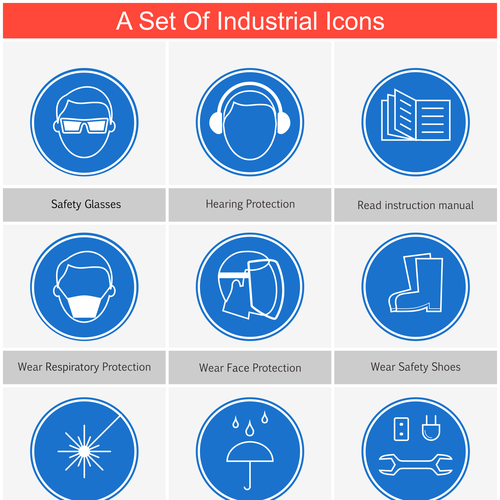 Create machine safety/warning icons for metal and woodworking machines ...