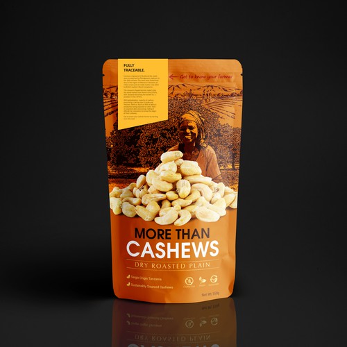 Create a beautiful stand up pouch for Sustainable, Single Origin Cashew Nuts Design by UniqueHub