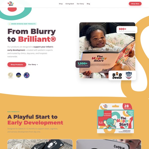 Kids reading material Landing page design