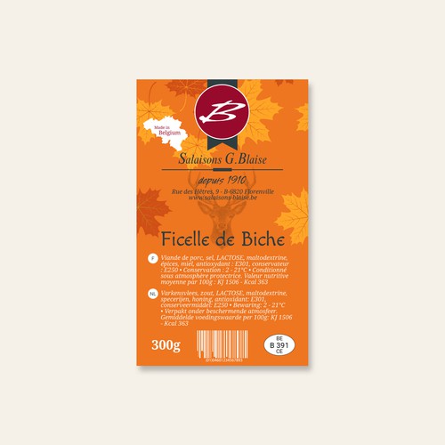 "Créer une étiquette moderne pour un saucisson artisanal d'une firme de plus de 100 ans" winning  by Comintop