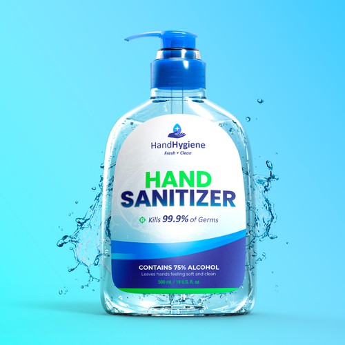 Hand Sanitizer Product Label / Logo Design Design by cromatica.ve