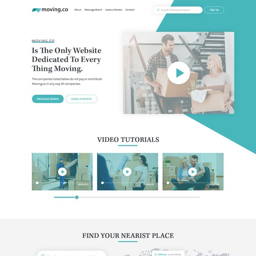 web page for moving related website Design by Webwooter™