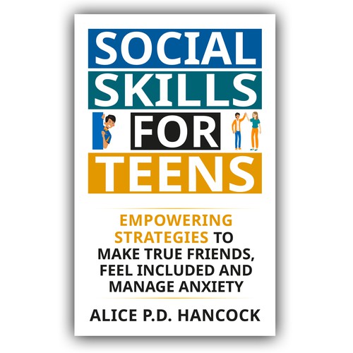 Minimalist Book cover for Teens ages 13-18 suffering from social anxiety and need to learn social skills Design por Cover_Design_Expert