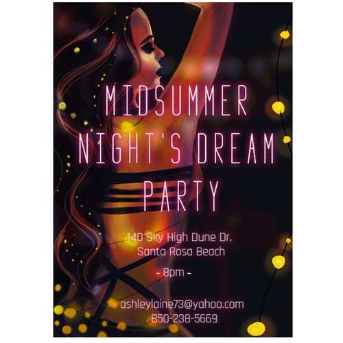 Design a Sexy Midsummer Night's Dream Party Invitation Design by Lidiya Combes