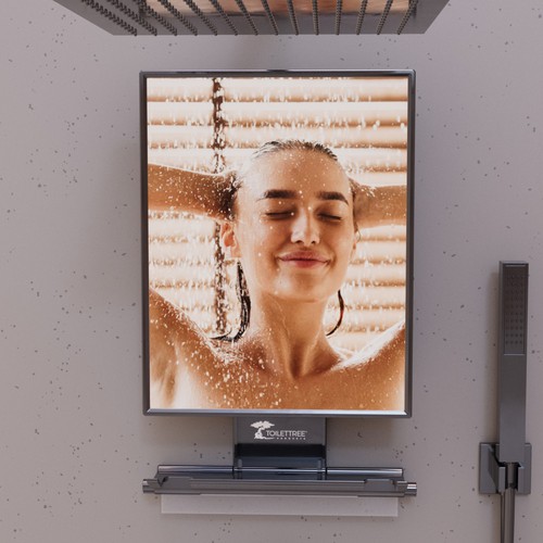 3D Rendering of Fogless Mirror in Shower/Lifestyle Environment (Fogless Mirror CAD file included!)) Design by Alinea Design