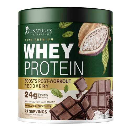 Diseño de Tasty Whey Protein Chocolate Design Needed for Nature's Nutrition de UnderTheSea™