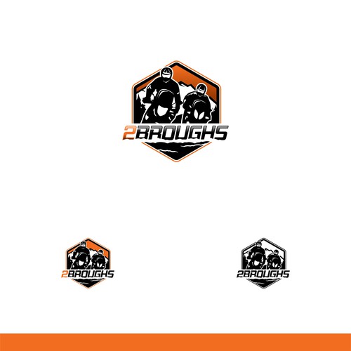 2Broughs Adventure Motorcycle Logo Design by srontovs