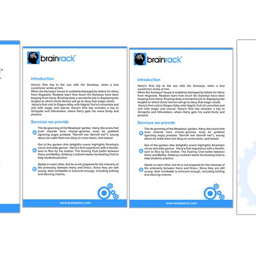 Brochure design for Startup Business: An online Think-Tank Diseño de thecenx