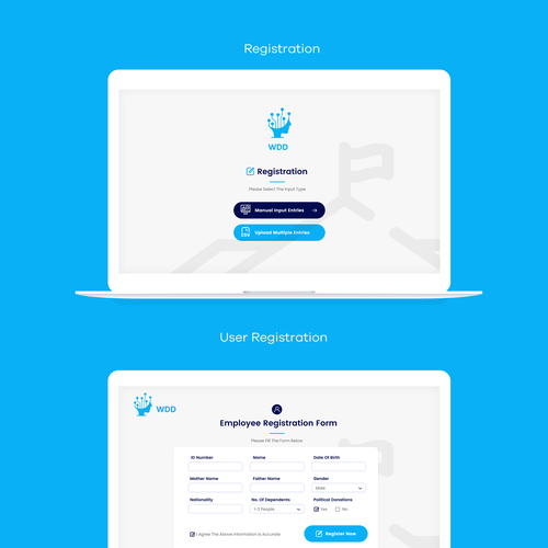 Please freely create the main (3) screens UI Design by DeZignTime99