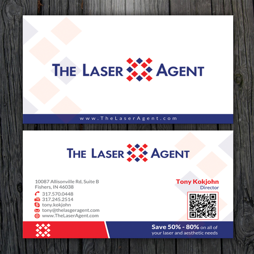 Create a modern, memorable business card for The Laser Agent! Design by ™SF_Design™