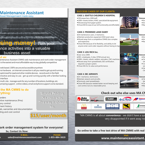 Help Maintenance Assistant Inc. with a new postcard or flyer Design by Sumit_S