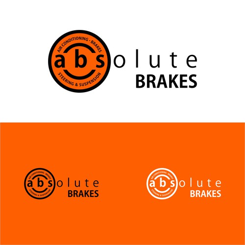 Absolute Brakes - Auto repair shop logo focused on repairing brakes Design by Canoz