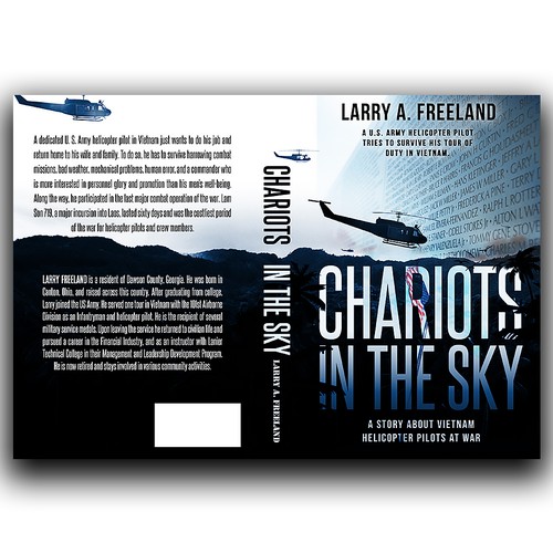 Create a powerful book cover design about American helicopter pilots at war during the Vietnam era. Design by yvanweb Designs