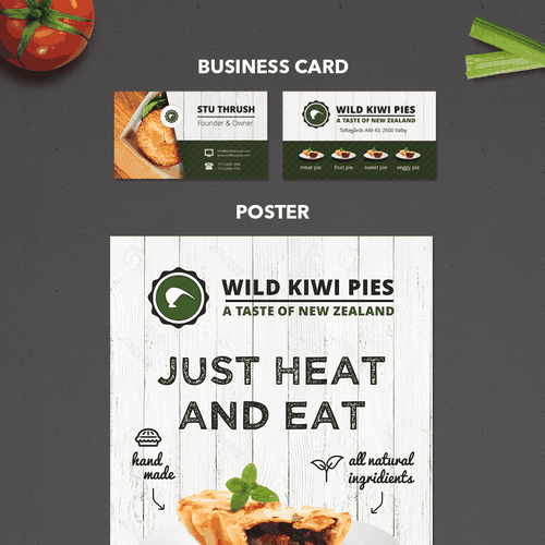 Create a mind blowing advertising pack for new meat pie company Réalisé par BrooklynDesign™