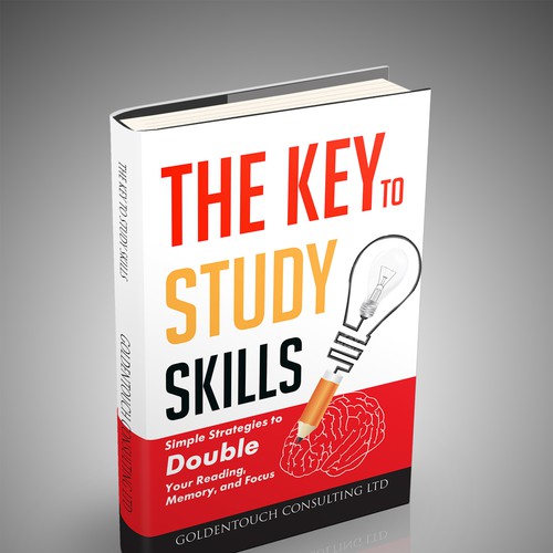 Design a book cover for "The Key to Study Skills:  Simple Strategies to Double Your Reading, Memory, and Focus" book Diseño de Pagatana